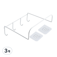 벽걸이 다용도 수납 세숫대야 걸이, 화이트, 3개