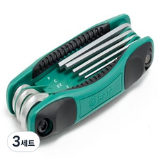 사타 접이식 육각 렌치 8종 세트 09121, 3세트