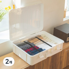 BLANC OBJET 韓國製造Blanc行李箱型衣物收納箱, 2個, 白色