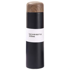 樂居家 木紋隨行保溫杯, 1個, 黑色, 250ml