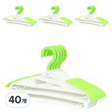 3D 고리회전 회전옷걸이, 화이트 + 그린, 40개