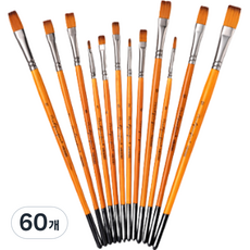 MOMO商店 油畫用扁刷, 60個, 1~12號