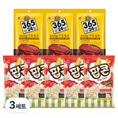 사조 DANA 간식박스 7호 세트 팝콘 오리지날 80g x 5p + 365.24 오리지널 구운육포 30g x 3p, 3세트