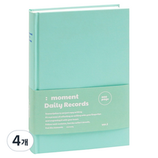 모모디 모먼트 레코드 메이드 컬러 필사노트, 다빈치 민트, 4개