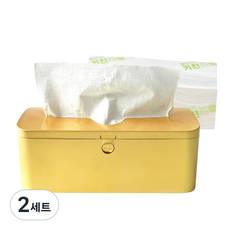 모닝듀 뽑아쓰는키친타올 100p + 타올 케이스 골드, 2세트
