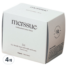 메르슈 티슈형 순면 화장솜, 4개, 100개입