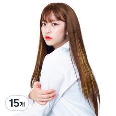 GABAL WITH 按扣夾亮粉接髮片 挑染髮片, 金色, 15個