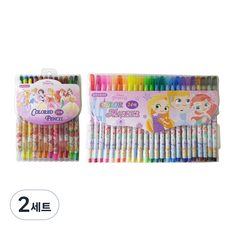 迪士尼公主角色 24色色鉛筆 + 24色簽字筆組, 2套