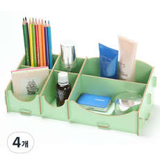 리빙조이 곡선라인 화장품 정리대, 그린, 4개