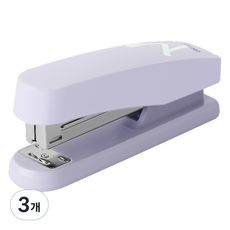 델리 마카롱 파스텔 대용량 33호침 스테이플러 제본용, 퍼플, 3개