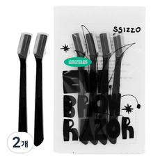 SSIZZO 雙刃安全蓋修眉刀 4入, 黑色, 2個