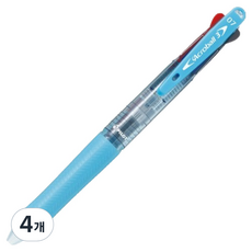 파이롯트 아크로볼 3색 볼펜 0.7mm, 클리어소프트블루, 4개