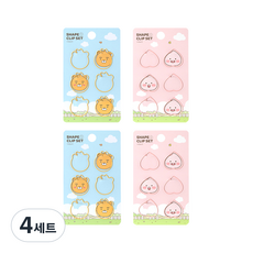 카카오프렌즈 LF 클립 세트 리틀라이언 + 리틀어피치, 4세트