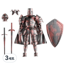 크블랑스 중세기사 구제관절 액션피규어 중세기시리즈 중세 피겨 세트 앤티크 레드 13 x 16 cm, 3세트