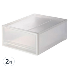 무인양품 PP 수납 케이스 455058341, 화이트(4550583418007), 2개