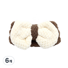 버블톡 부드러운 리본 세안헤어터번, 혼합색상, 6개