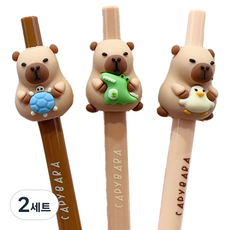 ARTJOY 水豚君按壓式中性筆 0.5mm 3入組, 2套, 混合色
