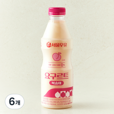 서울우유 요구르트 복숭아, 6개, 1개입, 750ml