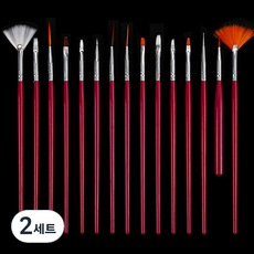 Titan 美甲刷 15 件套, 紅色, 2組