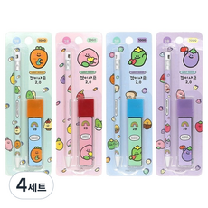 PINKFOOT 胡蘿蔔好朋友 削筆自動鉛筆 4款 + 隨機出貨組合, 2mm, 4套