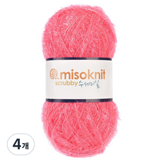 misoknit 珍珠菜瓜布線 80g, 24亮粉色, 4個