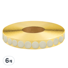 고무나라 원형찍찍이 접착식 테이프 9m 흰색 까슬이 지름 2.0cm, 6개