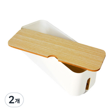 w.able 室內裝飾電線整理盒 02 白色 A型 原木, 2個