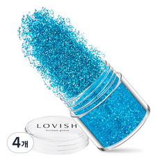 러비쉬 프리미엄 네일 글리터 10g, LVS-028 라이트 터콰이즈, 4개