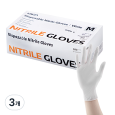 킹파 니트릴 장갑 200개입, 화이트, 중(M), 3개