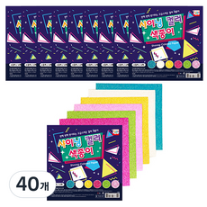 영아트 샤이닝컬러 색종이, 6색, 240개