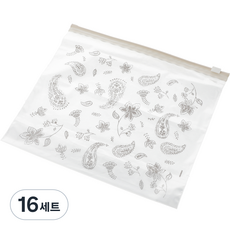 [쿠팡수입] 니토리 슬라이딩 스탠딩 지퍼백 페이즐리 L 12매, 16세트, 대형