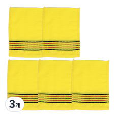 샤바스 때밀이 타월 고급, 노랑, 5개입, 3개