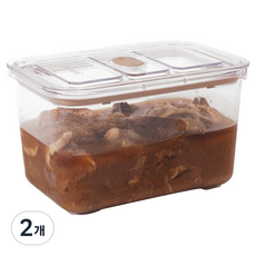 prepara 브루클린 트라이탄 밀폐용기 베이지 5호 2.2L, 2개, 단품