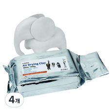 도도리빙 전문가용 공기건조 컬러점토 1kg, 화이트, 4개