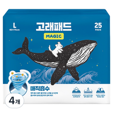 고래패드 강아지 1초흡수 매직 배변패드, 25개입, 4개