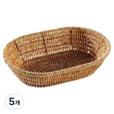 橢圓藤編籃, 5個, 混色