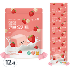 맘스미 유아용 맘맘 큐브 요거트, 16g, 딸기맛, 12개