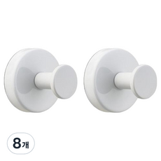 Celliving 浴室沐浴球掛架 不鏽鋼吸盤式掛鉤, 白色, 8個