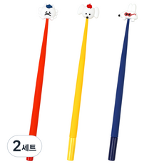 波霸搖搖筆 0.5mm 3入組, 2套, 紅色, 黃色, 藍色