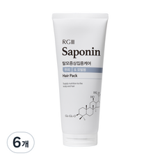 알지쓰리 사포닌 헤어팩, 200ml, 6개