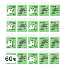 몰티즈 잘지워지는 사각 지우개, 살안쪄, 60개