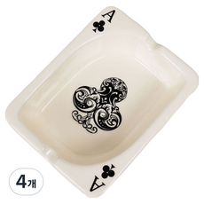 KODACHIEF 거실 세라믹 트레이 재떨이 12.6 x 9.7 x 3.6 cm, 클로버 A, 4개