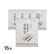 광천해저김 두번구운김밥김, 20g, 15개