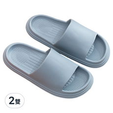 Reddot 紅點生活 輕量防滑氣墊減壓舒適拖鞋, 2雙, 灰綠色, 42~43