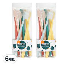 더벨라 마카롱 휴대 여행용 칫솔 5종 x 2p + 보관통 커버 세트, 6세트, 5개입
