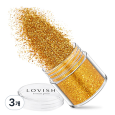 러비쉬 프리미엄 네일 글리터 10g, LVS-044 쟈도르골드, 3개