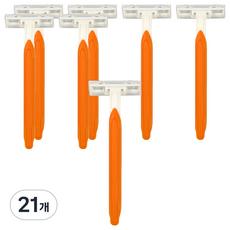 마켓링 여성용 가성비 면도기 오렌지 4.2 x 11.5 cm, 21개, 1개입