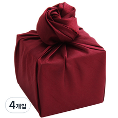 Bom91 623 絲綢單層包裹布 45 x 45 cm, 酒紅色, 4入