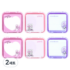 Esther Bunny 盒裝便條紙 80張 3款 x 2入組, 2套, 淺粉色 + 紫色 + 粉色