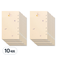 스폰지밥 루카랩 아카이브 6공 리필속지 유선 노트 2종 세트, 10세트